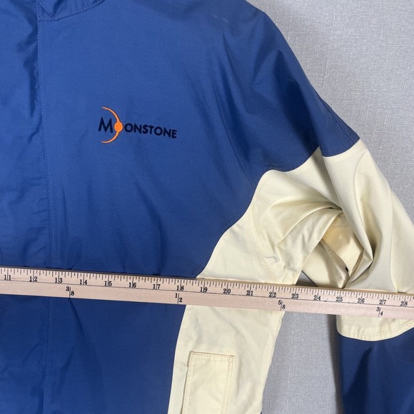 VTG Moonstone Jacket Mens Medium Blue Colorblock Hooded Rain Coat Gortex Vented - Picture 5 of 11